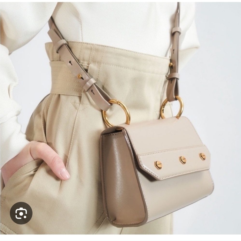 KEITH &CHARLES NUDE structured Mini Satchel Crossbody Bag Alaia Quiet Luxury Y2K